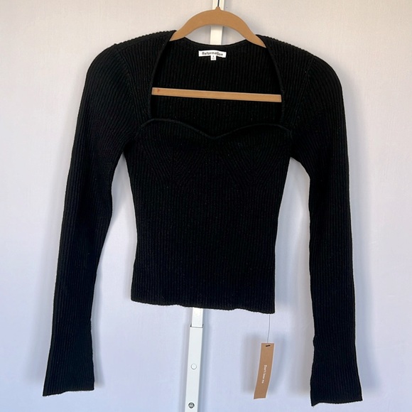 Reformation Glenna cashmere sweater size small black - Picture 7 of 11